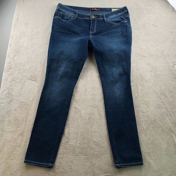 Guess Womens Jeans Sze 34 Low Rise Jeggings Skinny Leg Blue Denim Classic Casual - Picture 15 of 16